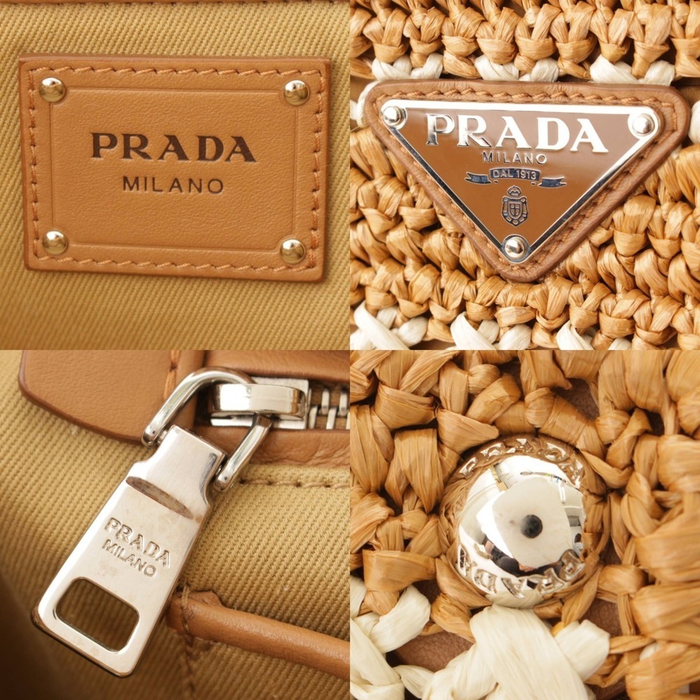 Prada Tote Raffia Canapa Brown Straw Bag - Picture 8 of 10